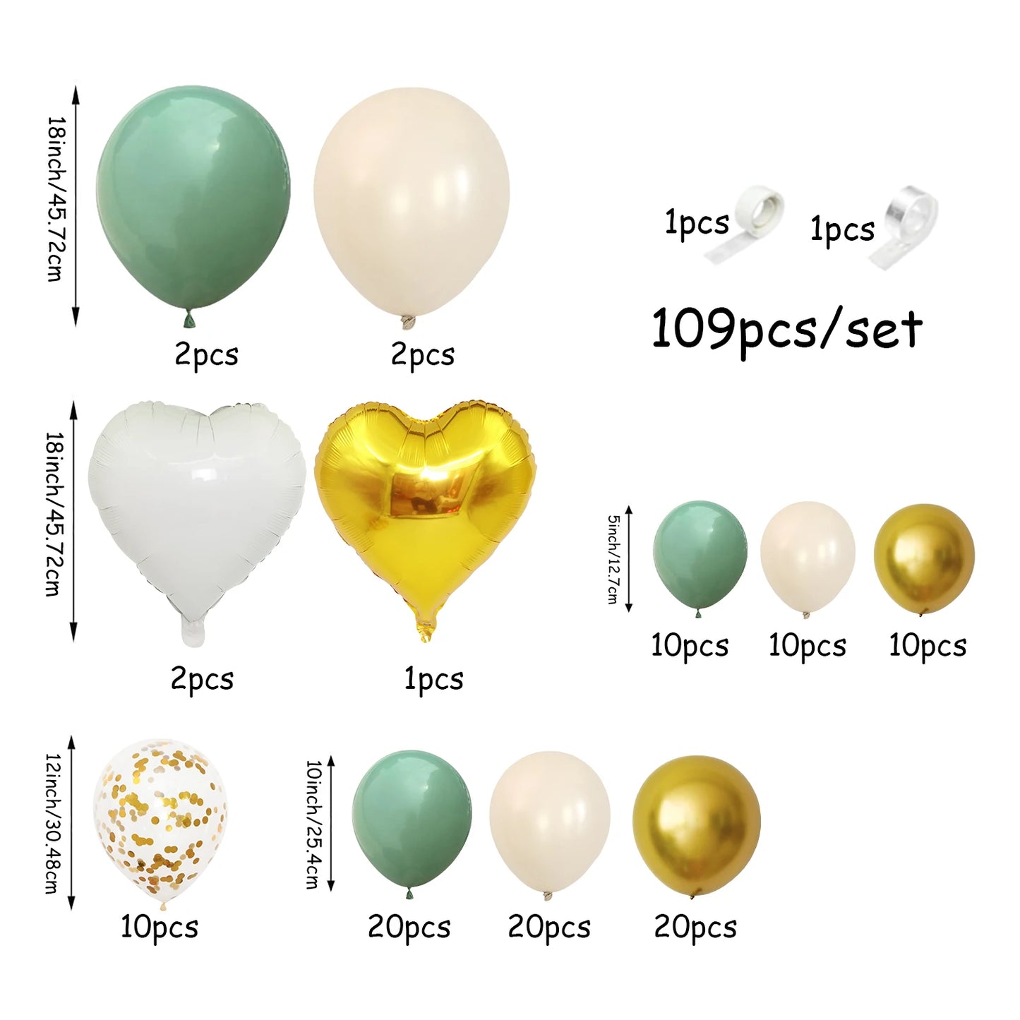 Ballon's - GreenGoldWhite