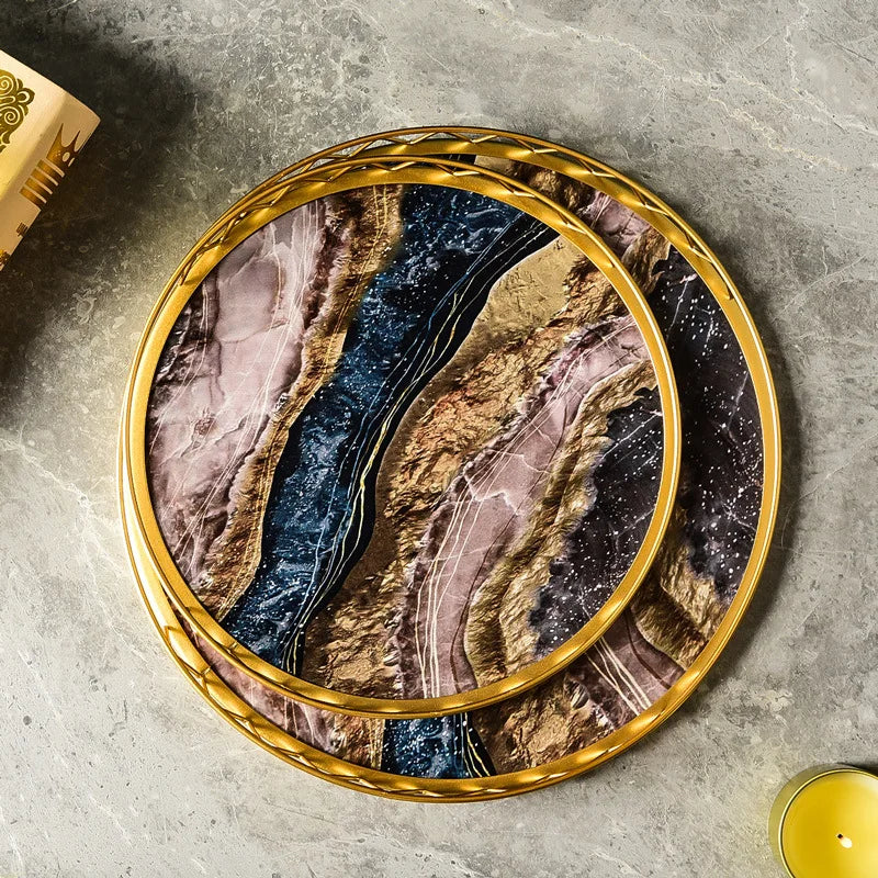 Zeremonietablett - Round Marble