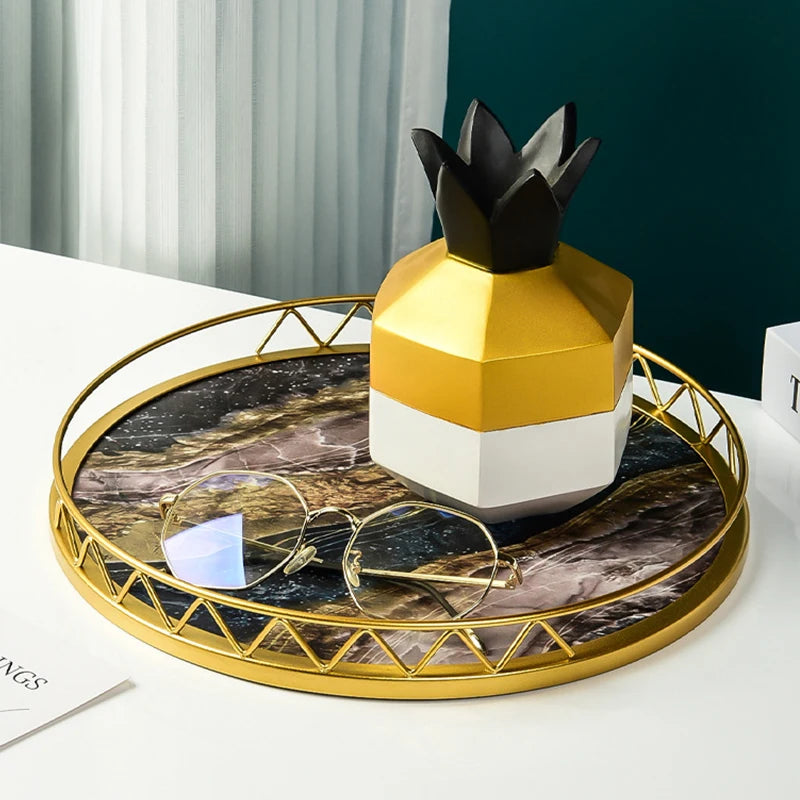 Zeremonietablett - Round Marble