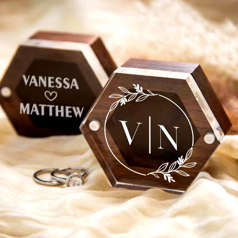 Personalisierte Ringbox - Crystal Woody