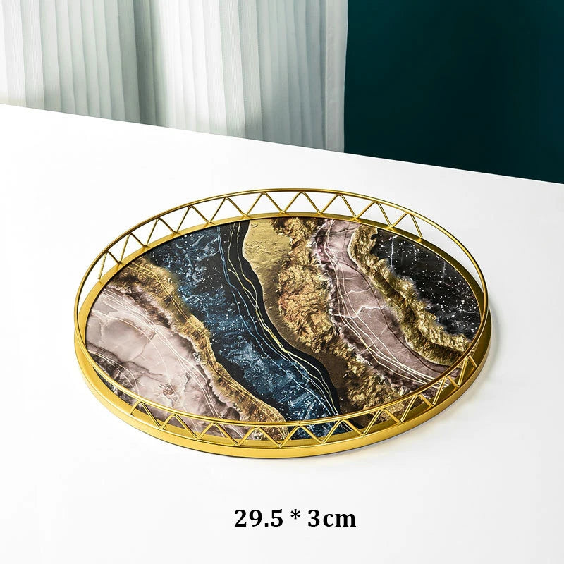 Zeremonietablett - Round Marble