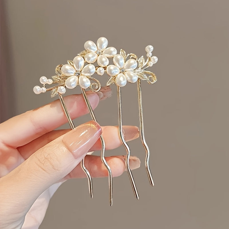 Hochzeitshaarnadel - Floral Pearls III